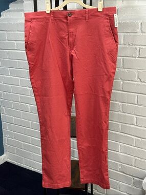 Men's washed Red Casual Chino Pants